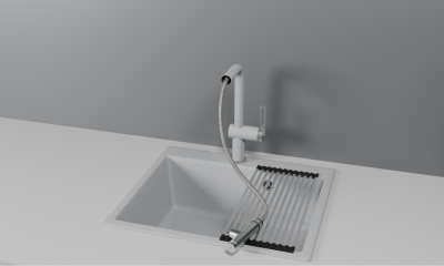 Кухонный смеситель GRANULA с выдвижным изливом и подключением к фильтру GR-8169, БАЗАЛЬТ