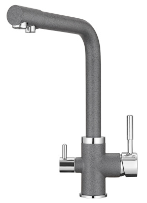 Кухонный смеситель GRANULA GR-2015, ГРАФИТ (ЧЁРНО-СЕРЫЙ)