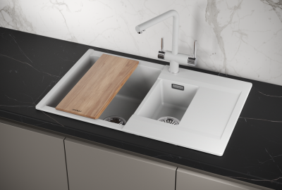 Кухонная мойка GRANULA ES-7808, АРКТИК (БЕЛЫЙ)