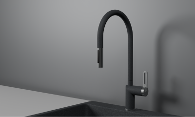 Кухонный смеситель GRANULA с выдвижным изливом и переключением на душ GR-8172, ГРАФИТ